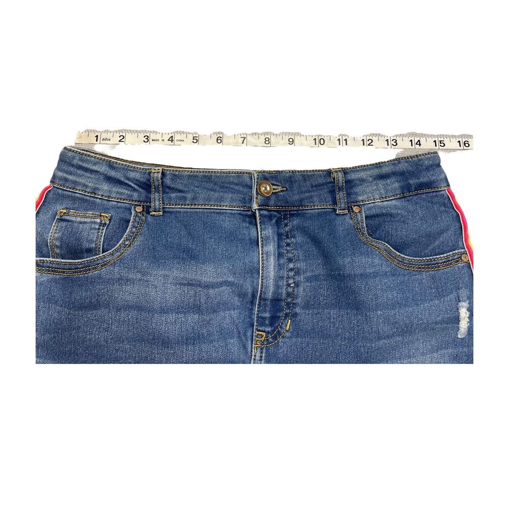 Wonder Nation Straight & Pencil Skirt Girls XL (14-16) Blue Denim Distressed - Picture 4 of 6